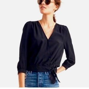 Madewell 100% Silk Wrap Top